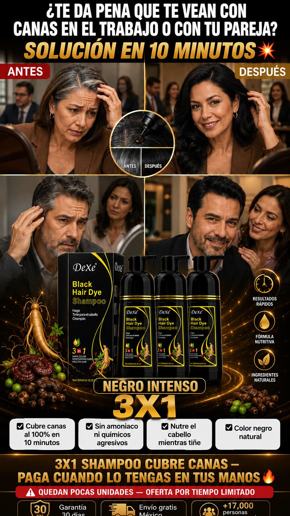😩 ¿TE DA PENA QUE TE VEAN CON CANAS EN EL TRABAJO O CON TU PAREJA? SOLUCIÓN EN 10 MINUTOS | 3X1 + EBOOK GRATIS 🎁💥