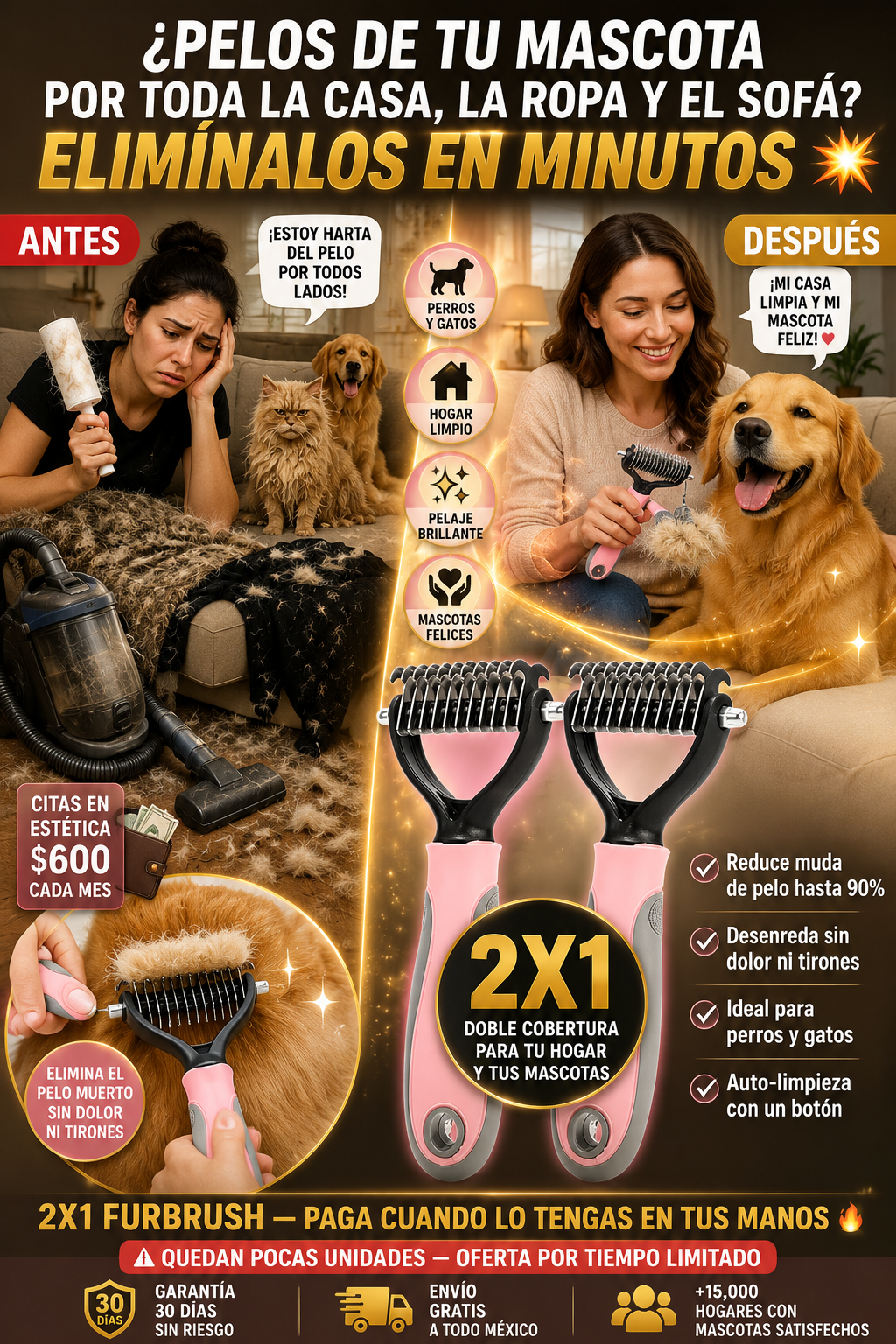 😱 ¿PELOS DE TU MASCOTA POR TODA LA CASA, LA ROPA Y EL SOFÁ? ELIMÍNALOS EN MINUTOS | 2X1 A $999 + EBOOK GRATIS 🎁💥