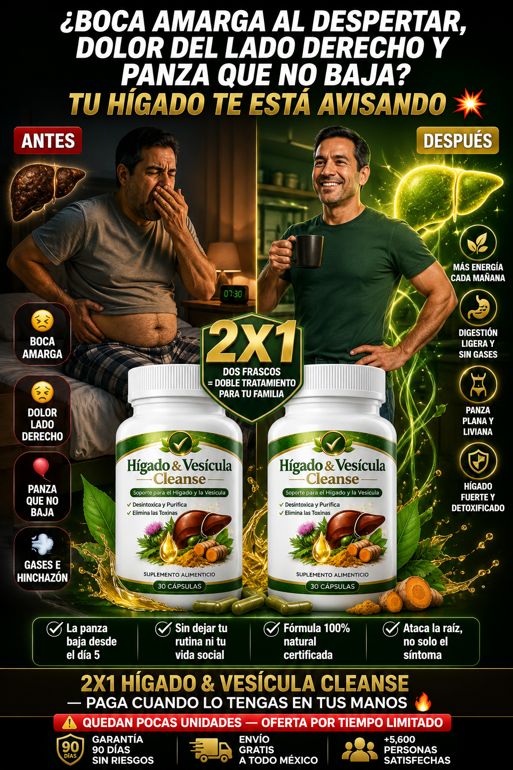 😱 ¿BOCA AMARGA AL DESPERTAR, DOLOR DEL LADO DERECHO Y PANZA QUE NO BAJA? TU HÍGADO TE ESTÁ AVISANDO | 2X1 A $1,099 + EBOOK GRATIS 🎁💥