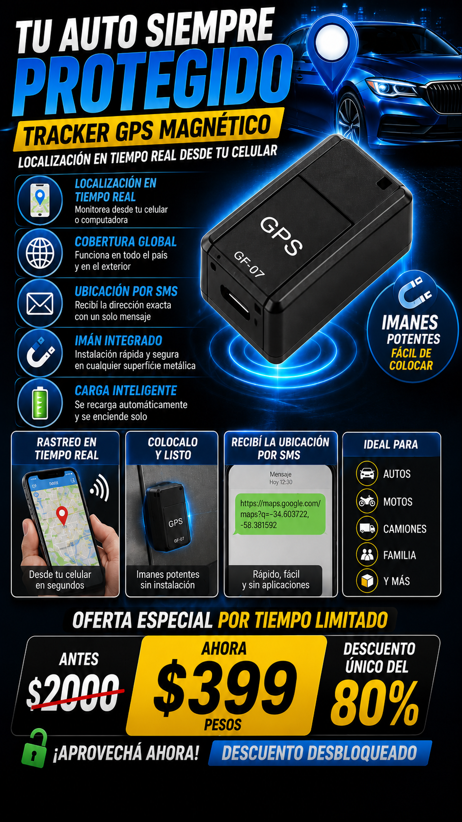 🔓 ¿Miedo de que te roben el auto? Rastréalo por $199 hoy 🔥