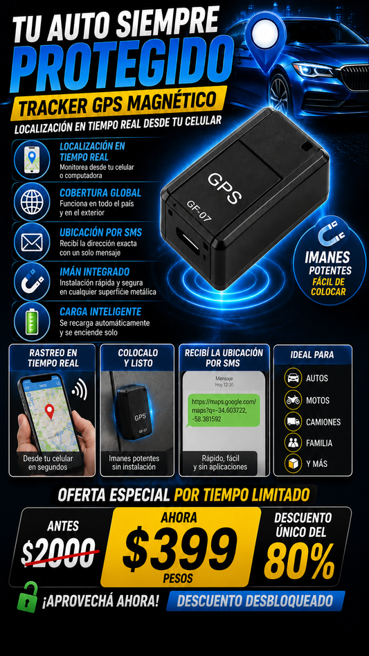 🔓 ¿Miedo de que te roben el auto? Rastréalo por $199 hoy 🔥