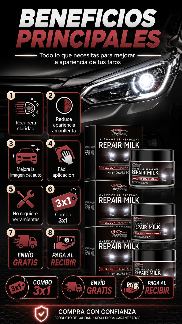 Beneficios principales Restaurador de Faros