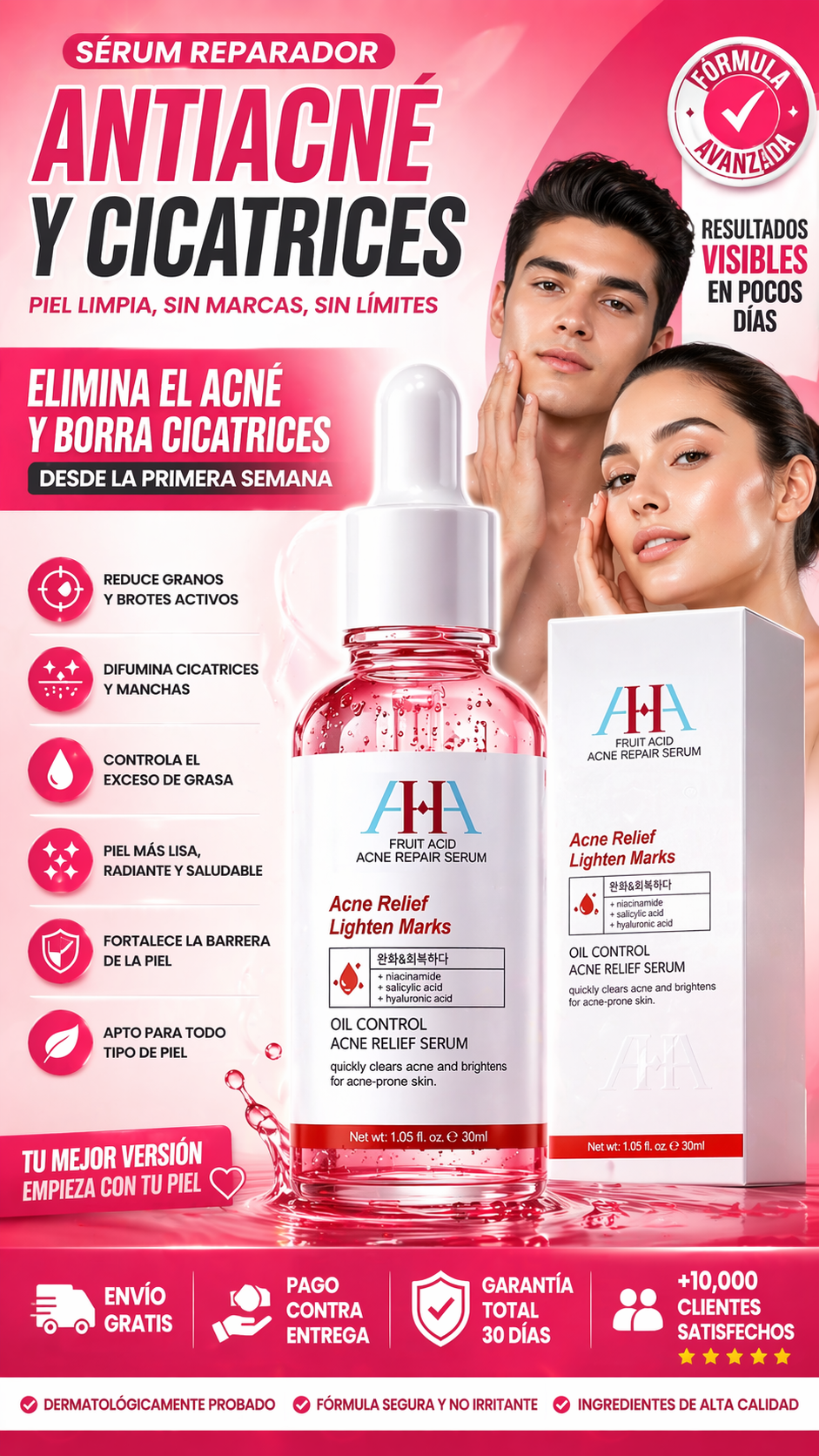 Serum reparador de acne y cicatrices