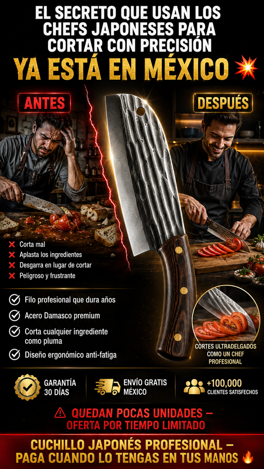 🔥 SOLO HOY: 2x1 en Cuchillos Japoneses Premium | Llévate 2 por Solo $999 MXN + Ebook GRATIS 🎁
