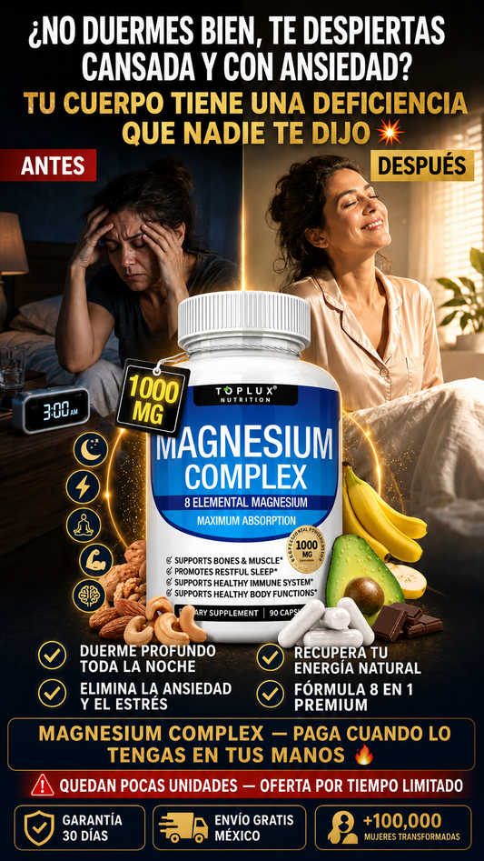 😱 ¿NO DUERMES BIEN, TE DESPIERTAS CANSADA Y CON ANSIEDAD TODO EL DÍA? TU CUERPO TIENE UNA DEFICIENCIA QUE NADIE TE DIJO | 2X1 A $1,199 + EBOOK GRATIS 🎁💥