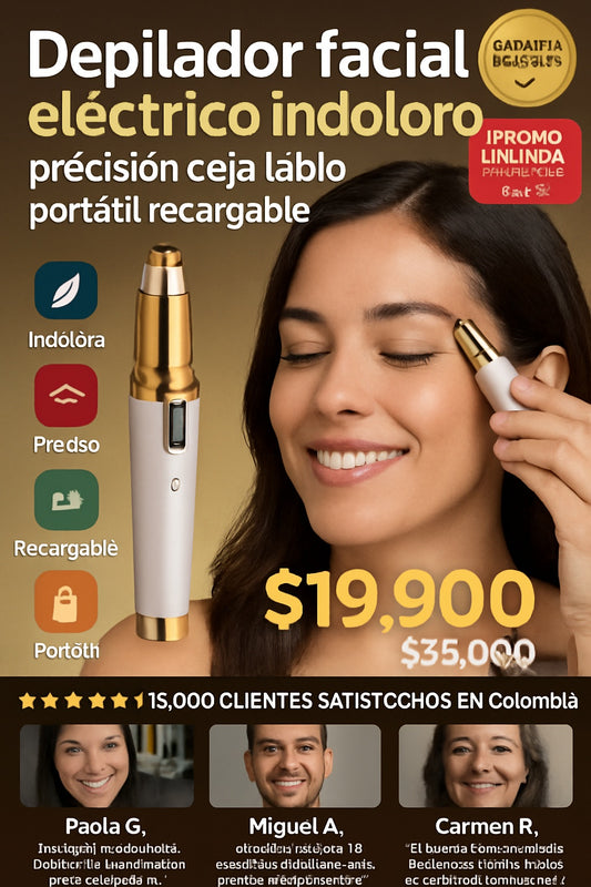 Depilador facial eléctrico indoloro precisión ceja labio portátil recargable mujer - imagen 1