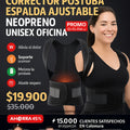 Soporte lumbar corrector postura espalda ajustable neopreno unisex oficina - imagen 1