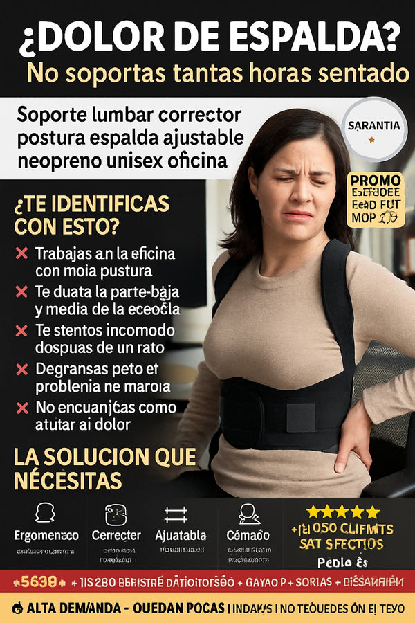 Soporte lumbar corrector postura espalda ajustable neopreno unisex oficina - imagen 3