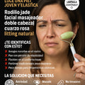 Rodillo jade facial masajeador doble cabezal cuarzo rosa lifting natural - imagen 3