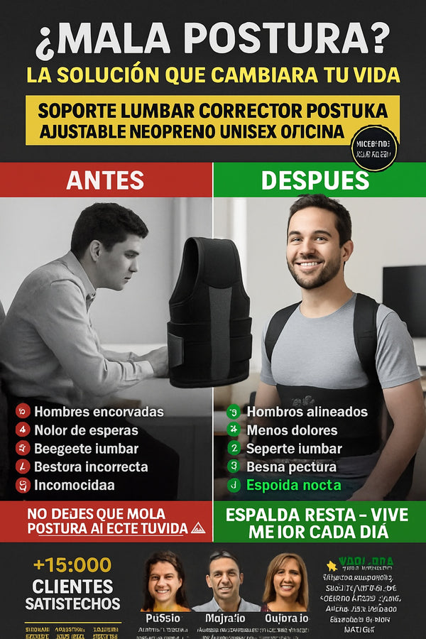 Soporte lumbar corrector postura espalda ajustable neopreno unisex oficina - imagen 4