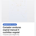 Cortador verduras espiral manual 4 cuchillas vegetales zoodles — beneficios