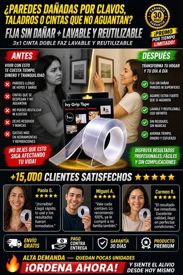 3x1 Cinta Doble Faz Lavable Y Reutilizable - imagen 4