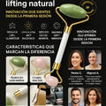 Rodillo jade facial masajeador doble cabezal cuarzo rosa lifting natural - imagen 5