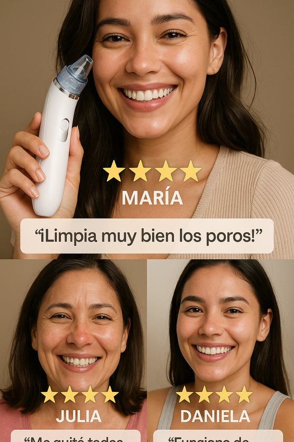 Limpiador poros facial aspirador puntos negros 5 cabezales USB recargable - imagen 6