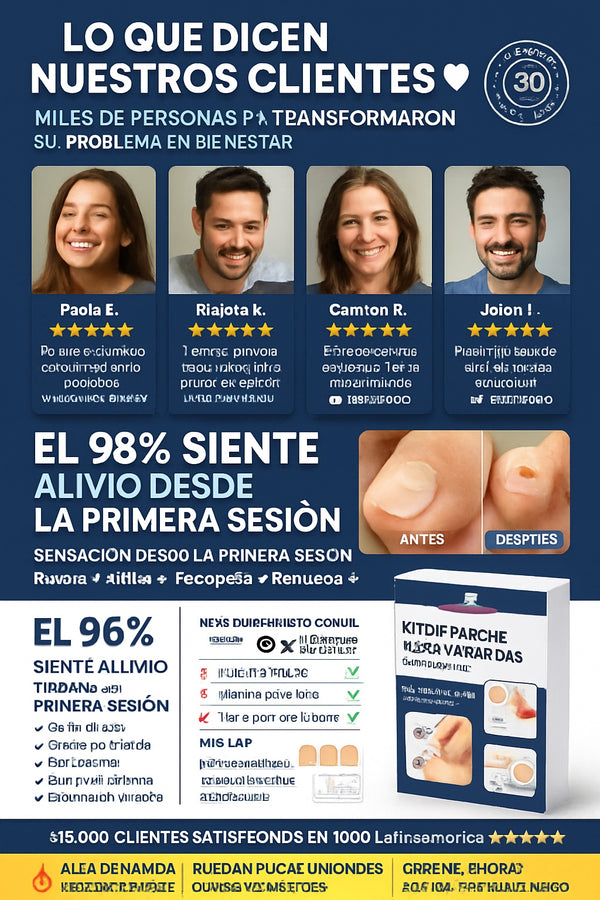 Resultados visuales de uso de parches para verrugas