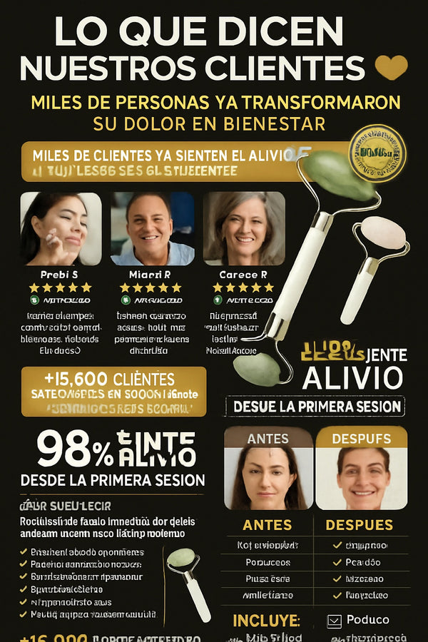 Rodillo jade facial masajeador doble cabezal cuarzo rosa lifting natural - imagen 6