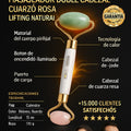 Rodillo jade facial masajeador doble cabezal cuarzo rosa lifting natural - imagen 7