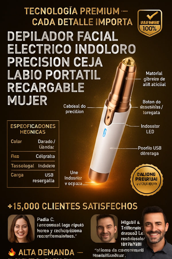 Depilador facial eléctrico indoloro precisión ceja labio portátil recargable mujer - imagen 7